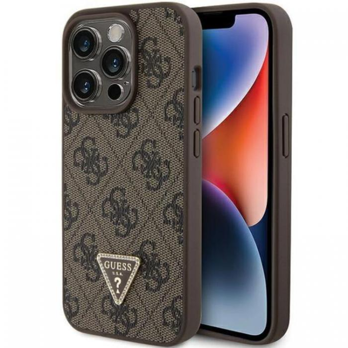 Guess iPhone 15 Pro Max Mobilskal 4G Triangle Strass - Brun